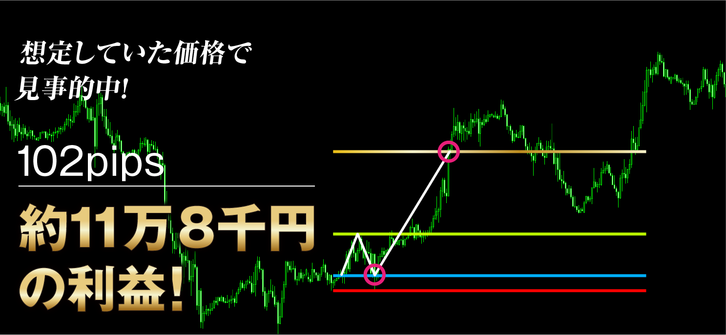 102pips 約11万8千円の利益！