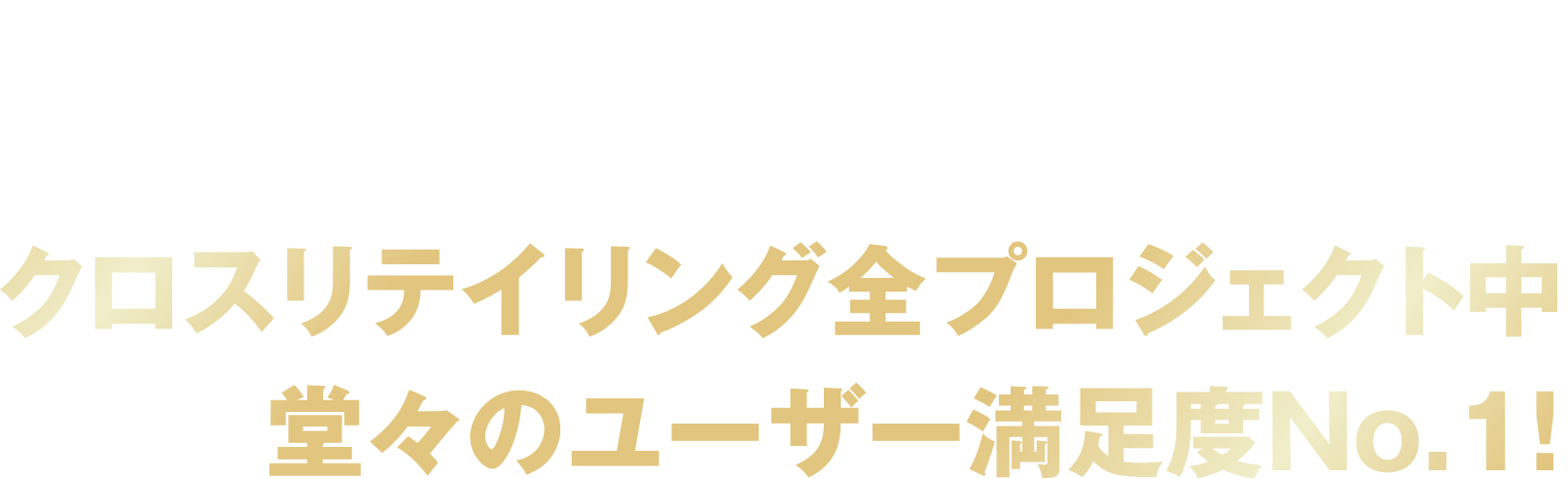 クロステイリング全プロジェクト中 堂々のユーザー満足度No.1！