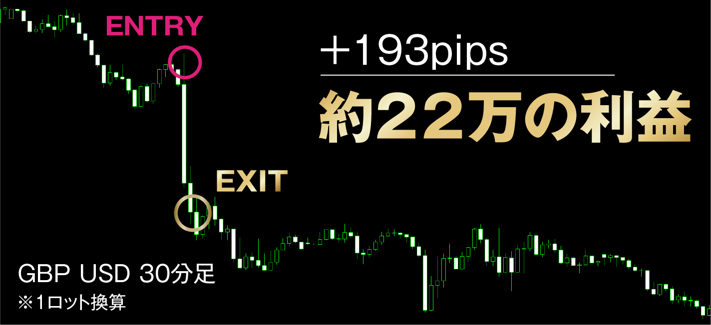 193pips 約22万の利益